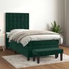 vidaXL Cama box spring con colch&oacute;n terciopelo verde oscuro 80x200 cm