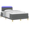 vidaXL Cama Box Spring LED con colch&oacute;n Gris oscuro 120 x 190 cm tela