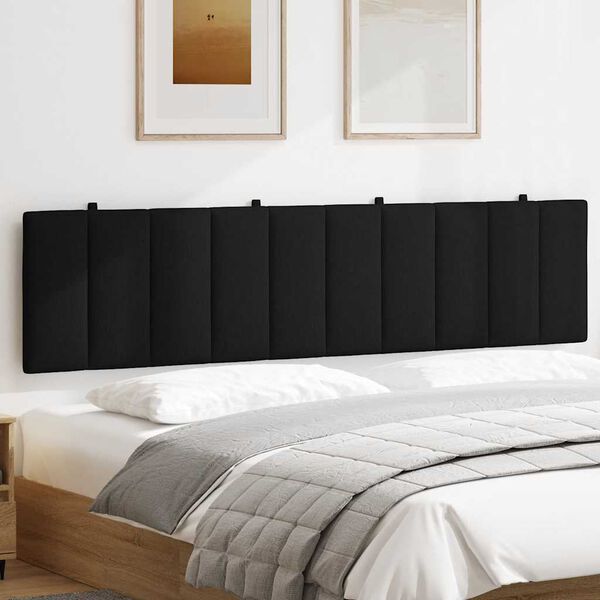 vidaXL Cabecero de cama acolchado Hanko tela negro 200 cm
