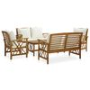vidaXL Muebles de jard&iacute;n 5 piezas con cojines madera maciza de acacia
