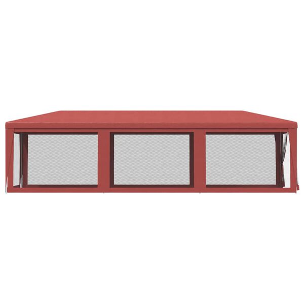vidaXL Carpa para fiestas con 8 paredes de malla HDPE rojo 3x9 m