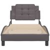 vidaXL Estructura de cama sin colchón Zadar cuero sintético gris 90x190 cm