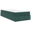vidaXL Estructura de cama con colch&oacute;n 2 pcs Verde Terciopelo