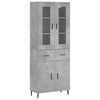 vidaXL Aparador alto madera contrachapada gris hormig&oacute;n 69,5x34x180 cm