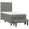vidaXL Cama box spring con colch&oacute;n tela gris oscuro 80x200 cm