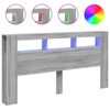 vidaXL Cabecero LED madera ingenier&iacute;a gris Sonoma 200x18,5x103,5 cm