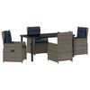 vidaXL Conjunto de Comedor de Jard&iacute;n 5 pcs Gris Polirat&aacute;n