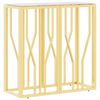 vidaXL Mesa consola de acero inoxidable y vidrio dorada 70x30x70 cm