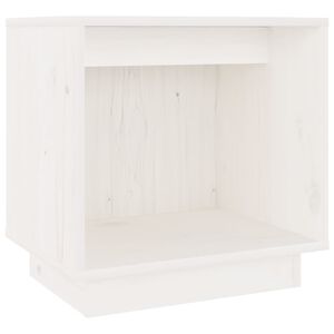 vidaXL Mesita de noche de madera maciza de pino blanco 40x30x40 cm