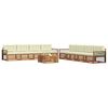 vidaXL Conjunto de sof&aacute;s de exterior con coj&iacute;n 9 pcs Natural y Crema