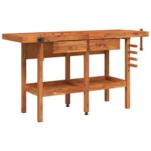 vidaXL Banco de trabajo cajones y tornillos banco madera 162x62x83 cm