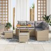 vidaXL Conjunto de sof&aacute;s de jard&iacute;n 8 pcs Beige rat&aacute;n sint&eacute;tico