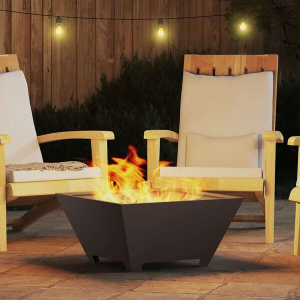 vidaXL Hoguera Negro 60 x 60 x 30 cm Acero