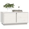 vidaXL Mesa de centro madera maciza de pino blanco 80x50x40 cm