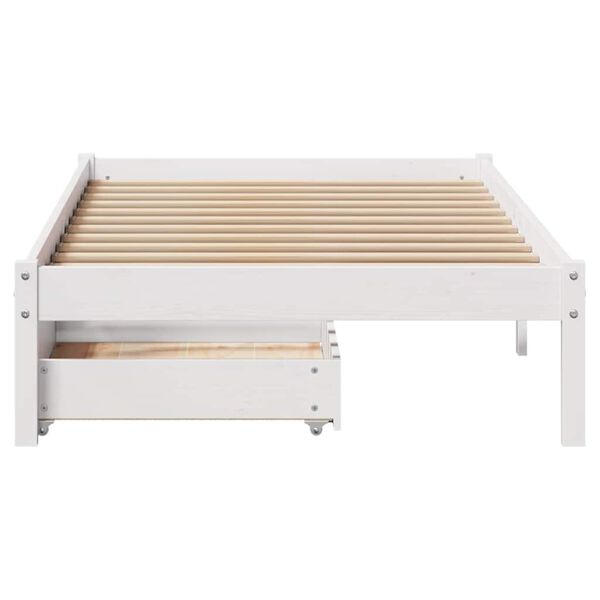 vidaXL Estructura de cama sin colch&oacute;n madera de pino blanca 90x200 cm