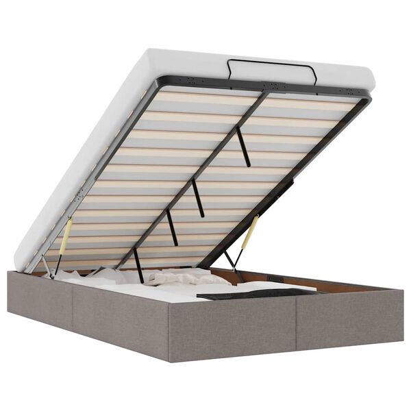 vidaXL Estructura de cama otomana sin colchón tela topo 120x190 cm