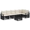 vidaXL Conjunto de sof&aacute;s de jard&iacute;n 7 uds. Negro rat&aacute;n sint&eacute;tico