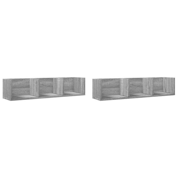 vidaXL Muebles pared 2 uds madera ingenier&iacute;a gris Sonoma 75x18x16,5 cm
