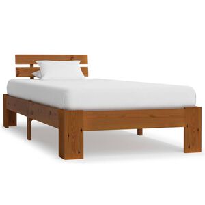 vidaXL Estructura de cama madera maciza pino marr&oacute;n miel 100x200 cm