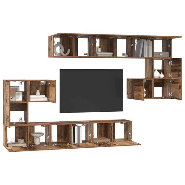 vidaXL Conjunto de mueble de TV 10 pcs Madera envejecida