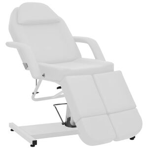 vidaXL Sill&oacute;n de sal&oacute;n de belleza cuero sint&eacute;tico blanco 180x62x78 cm