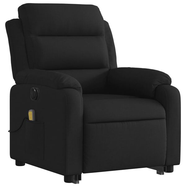 vidaXL Sill&oacute;n de masaje el&eacute;ctrico reclinable elevable tela negro