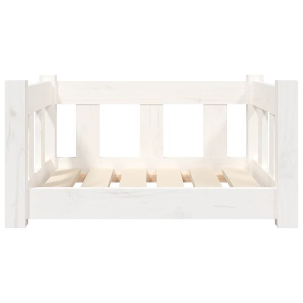 vidaXL Cama para perros madera maciza de pino blanca 55,5x45,5x28 cm