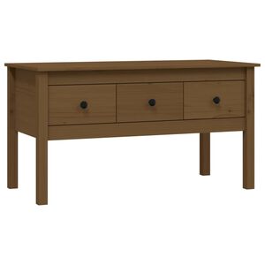 vidaXL Mesa de centro madera maciza de pino marr&oacute;n miel 102x49x55 cm