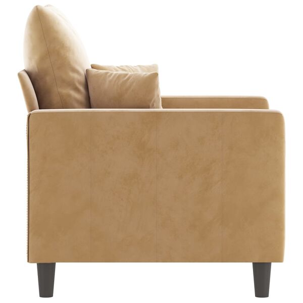 vidaXL Sillón de terciopelo marrón 60 cm
