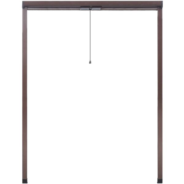 Mosquitera marr&oacute;n enrollable para ventanas, 140 x 170 cm