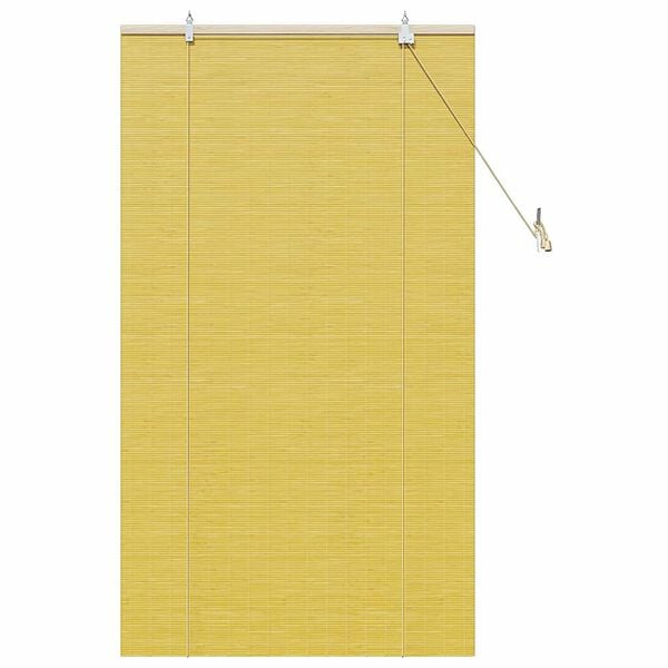 vidaXL Estor enrollable con cortinas Manual Amarillo 90 x 160 cm Bamb&uacute;