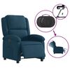 vidaXL Sill&oacute;n reclinable el&eacute;ctrico terciopelo azul