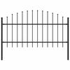 vidaXL Valla de jard&iacute;n Woerden con punta de lanza de acero, 170x125 cm, negro