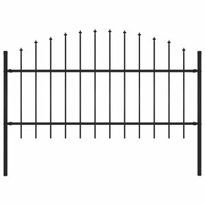 vidaXL Valla de jard&iacute;n Woerden con punta de lanza de acero, 170x125 cm, negro