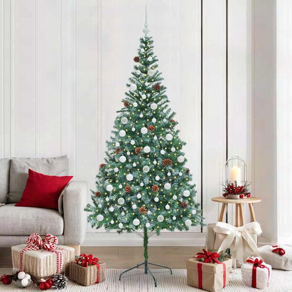 vidaXL Árbol de Navidad artificial Verde 210 cm PVC y acero