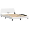vidaXL Estructura de cama sin colch&oacute;n Zadar cuero sint&eacute;tico blanco 140x190cm