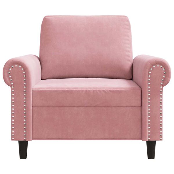 vidaXL Sill&oacute;n de terciopelo rosa 60 cm