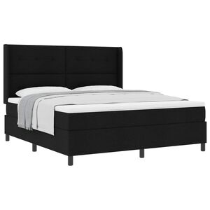 vidaXL Cama tipo Box Spring con coj&iacute;n Manual Negro 200 x 180 cm tela