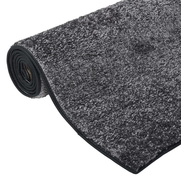 vidaXL Alfombra de pelo suave antideslizante gris 67x180 cm