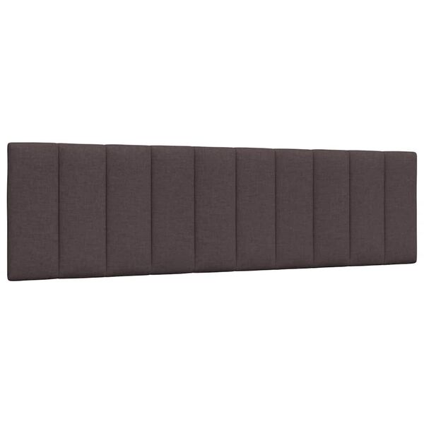 vidaXL Cabecero de cama acolchado Hanko tela marr&oacute;n oscuro 180 cm