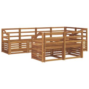 vidaXL Conjunto de sof&aacute;s de exterior 7 uds. Natural Poli&eacute;ster