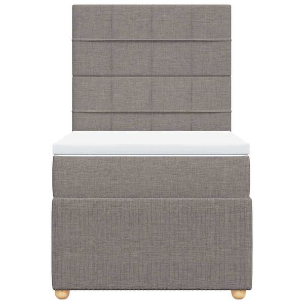 vidaXL Cama box spring con colch&oacute;n tela gris taupe 80x200 cm