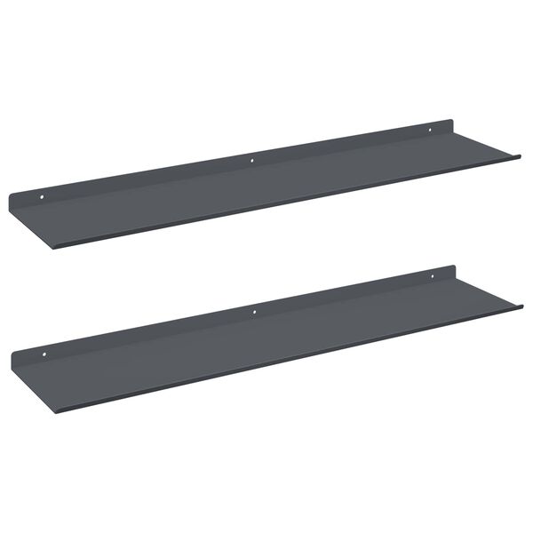 vidaXL Estante flotante 2 pcs Antracita 80 x 18 x 2,5 cm Acero