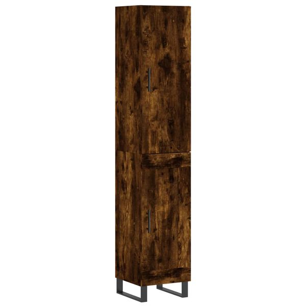 vidaXL Aparador de madera contrachapada roble ahumado 34,5x34x180 cm