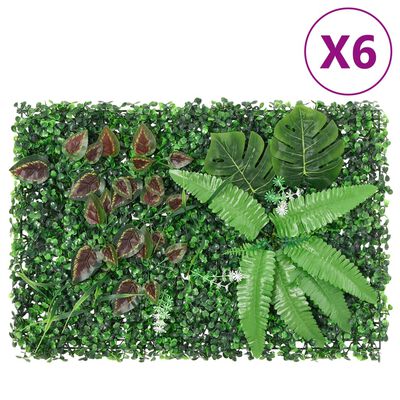  Valla de plantas artificiales 6 uds verde 40x60 cm