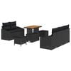 vidaXL Conjunto de sof&aacute;s de jard&iacute;n 8 uds. Negro rat&aacute;n sint&eacute;tico