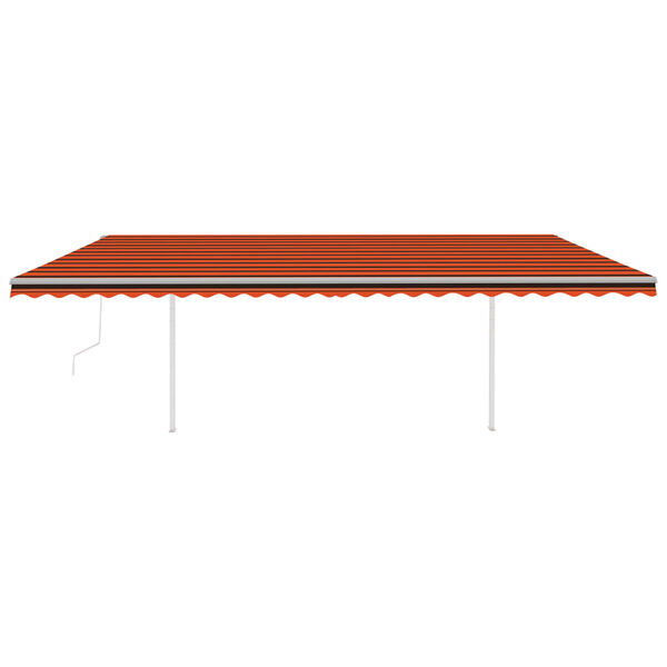 vidaXL Toldo retr&aacute;ctil autom&aacute;tico con postes naranja y marr&oacute;n 6x3 m
