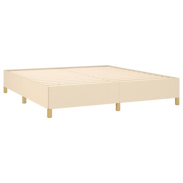 vidaXL Cama box spring con colch&oacute;n tela color crema 160x200 cm