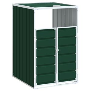 vidaXL Cobertizo de contenedor de basura acero verde 72x81x115 cm