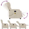 vidaXL Sill&oacute;n reclinable de masaje el&eacute;ctrico tela de microfibra beige